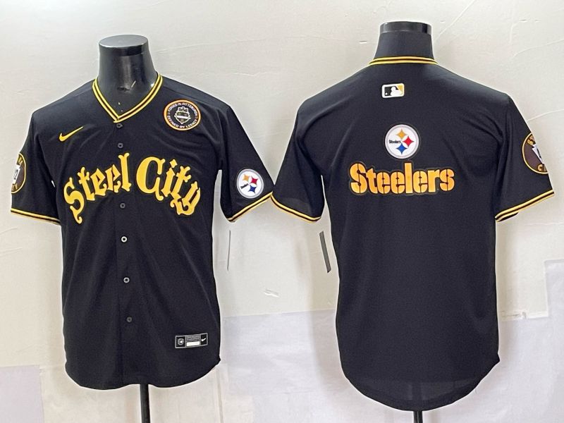 Men 2025 Nike Pittsburgh Steelers Blank Black Limited NFL Jersey style 0066->dallas cowboys->NFL Jersey